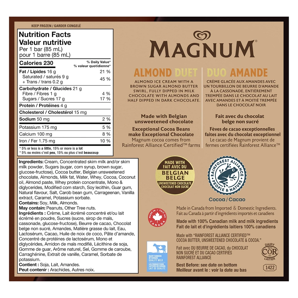 Magnum Almond Duet Ice Cream Bars, 85 ml Ice Cream Bars