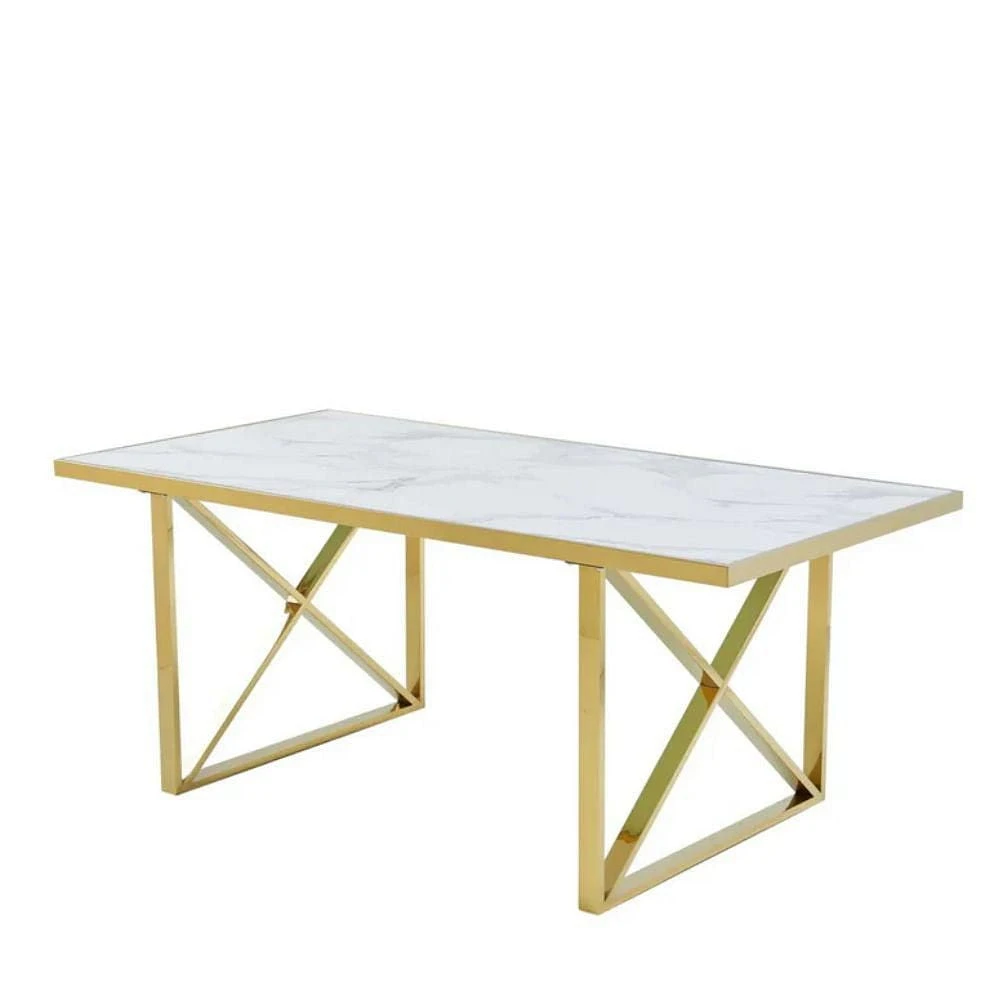 Table de salle à manger en faux marbre de la collection Heavenly