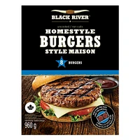 Black River Homestyle Burgers, 960g / 8x120g / 8 count