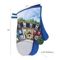 IH Casa Decor Oven Mitts 2 Pcs Whimsical Rowhouse - Ensemble De 2
