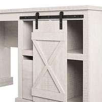 Ameriwood Home Knox County Single Pedestal Computer Desk, Rustic White
