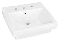 American Imaginations 20.5-in. W Above Counter White Bathroom Vessel Sink Set For 3H8-in. Center Faucet AI-22422