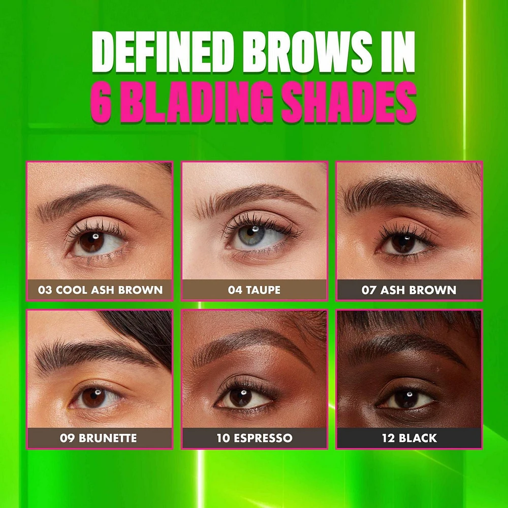 NYX Professional Makeup Blade & Shade, Dual Edged Brow Pencil, 16 hour wear