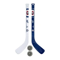 Franklin Sports LNH Ensemble de bâton de hockey miniature pour joueur des Jets de Winnipeg, 2 bâtons and 2 balles