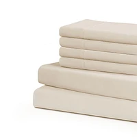 Ens. draps 1800 Series en microfibre avec taies d'oreiller en prime