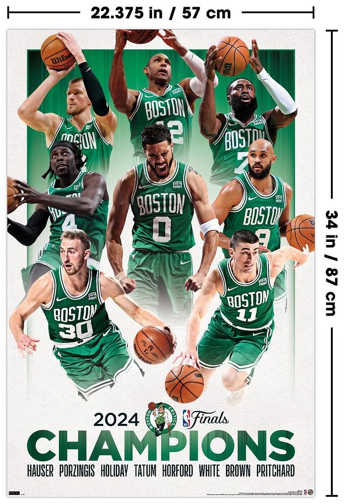 NBA Boston Celtics - 2024 NBA Finals Champions Wall Poster, 22.375" x 34"