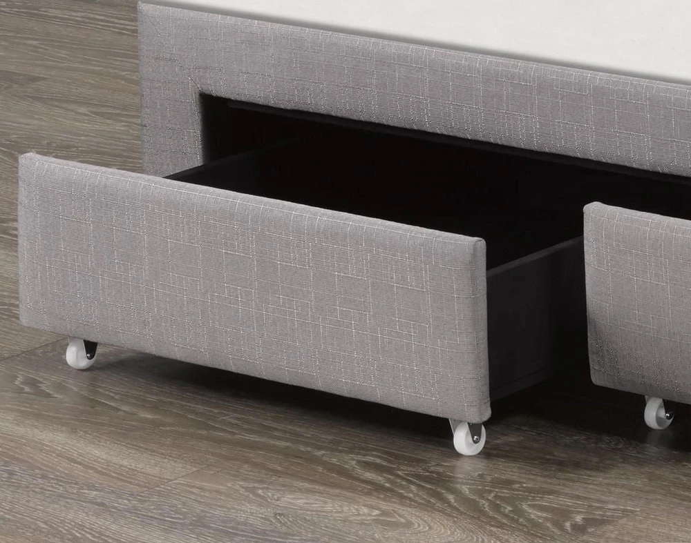 Base de lit plateforme Emil King, Gris