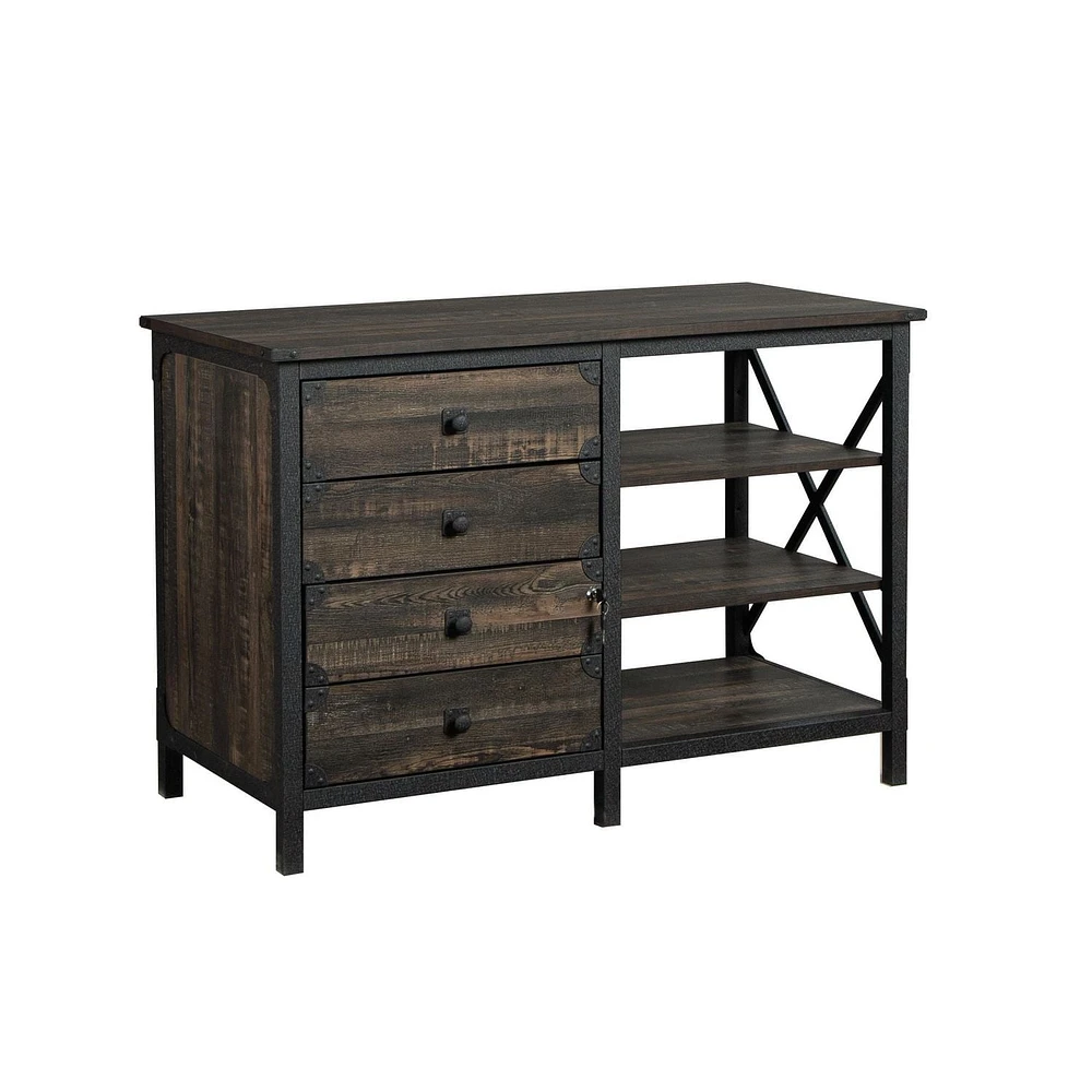 Sauder® Collection Steel River Crédence, Finition Carbon Oak®, 427849