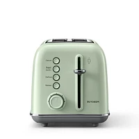 Stainless Steel 2-Slice Retro Toaster DT620, Bagel and Muffin Function, 7-Shade Settings.