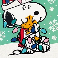 Connections from Hallmark Peanuts Snoopy and Woodstock Hugging Boxed Christmas Cards, Pack of 20