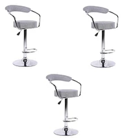 Tabouret réglable de la collection Heavenly avec base en acier inoxydable. ENSEMBLE DE 3