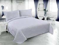 Marina Décoration Literie ultra douce en tissu Pinsonic gaufré uni avec taies d'oreiller