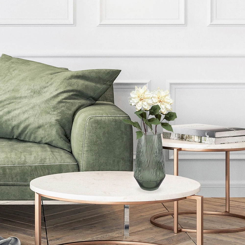 Danson Décor, Tige de Fleur Dahlia, Crème 30 Pouces - 12 Unités