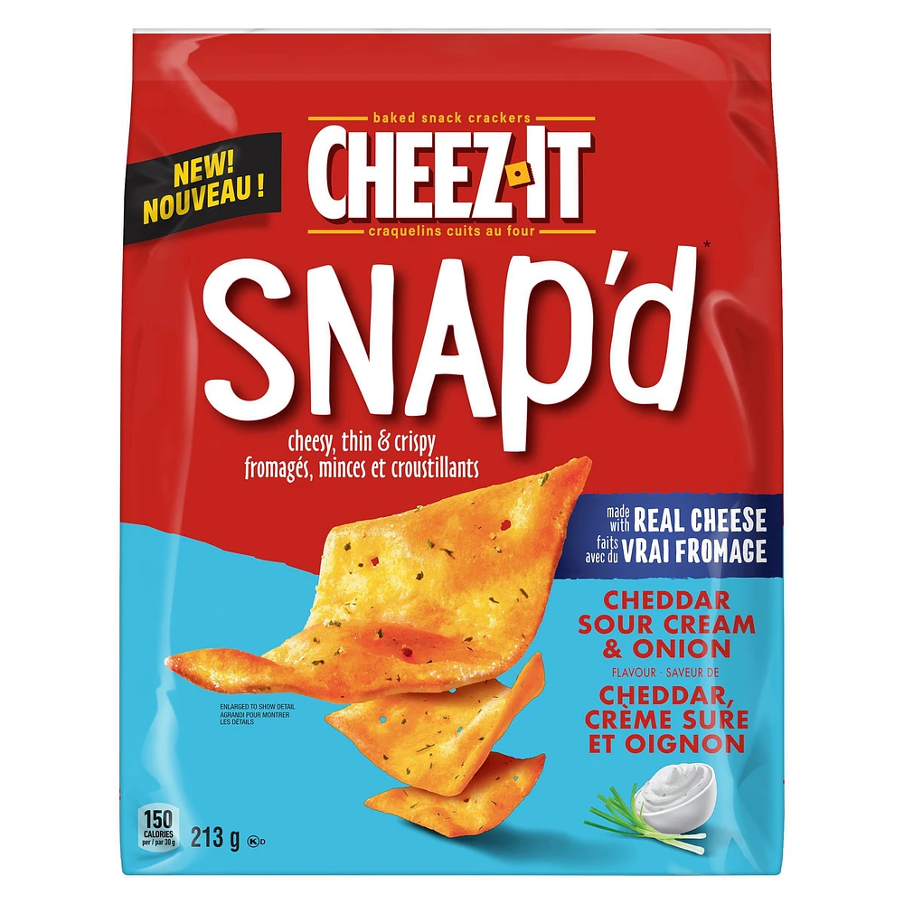 Cheez-It SNAP’d* Saveur de Cheddar Crème Suŕe et Oignon 213 g 213g