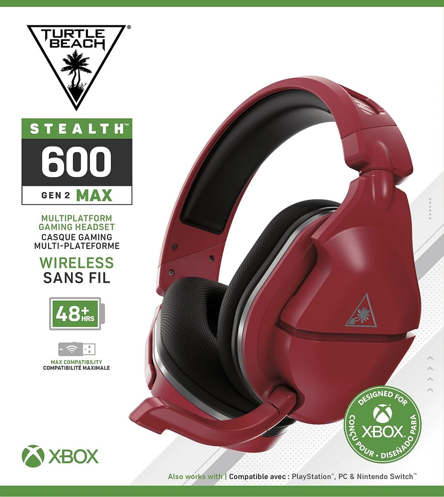 Turtle Beach® Stealth™ 600 Gen 2 MAX - Midnight Red Xbox Series X, Xbox Series S, Xbox One X, Xbox One S, PS5™, PS4™, PS4™ Pro, PS4™ Slim, Nintendo Switch™, PC & Mac®