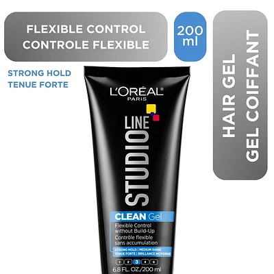 Studio Line Gel coiffant CLEAN Tenue flexible forte