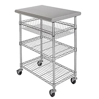 Chariot de cuisine en acier inoxydable Seville Classics, 30" x 20" x 36"