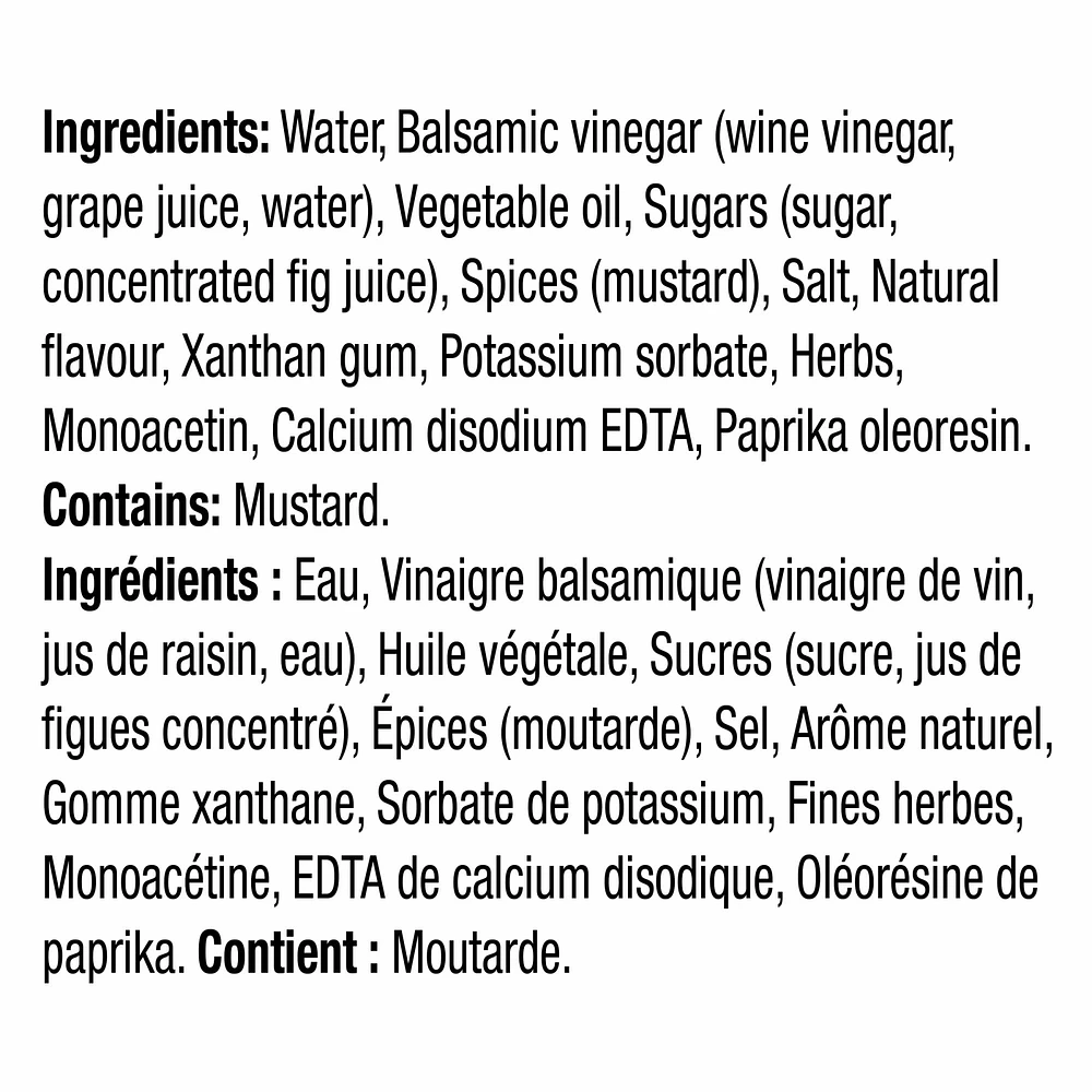 Vinaigrette Balsamique Calorie-Wise, Bouteille KRAFT VIN. C.WISE BALSAMIQUE 425