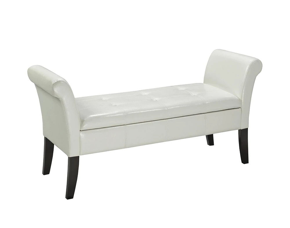 Banc de rangement Gia, blanc