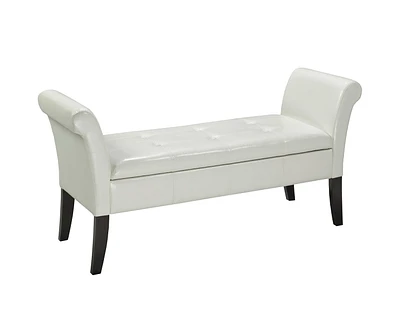 Gia Storage Bench, White