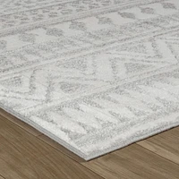 Tapis d'interieur abstrait Rug Branch Cadence, gris creme, bohème - Salon, chambre, salle a manger et cuisine