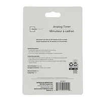 Mainstays Analog Kitchen Timer, Mechanical Kitchen Timer