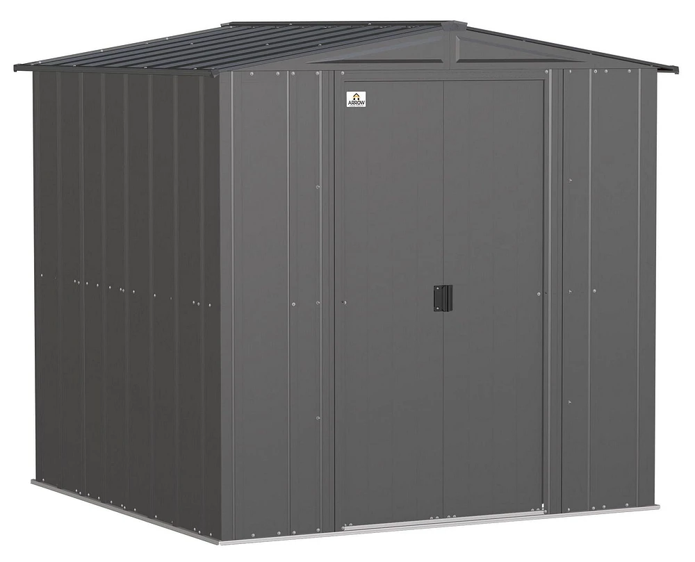 Abri de rangement Arrow Classic en acier, 6x6, charbon Remise en métal 6x6
