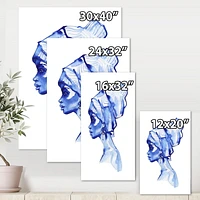 Designart Portrait de mode bleu de femme afro-américaine Art mural sur toile