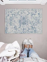 Harris 2' x 3' Washable Accent Rug, Grey and Ivory