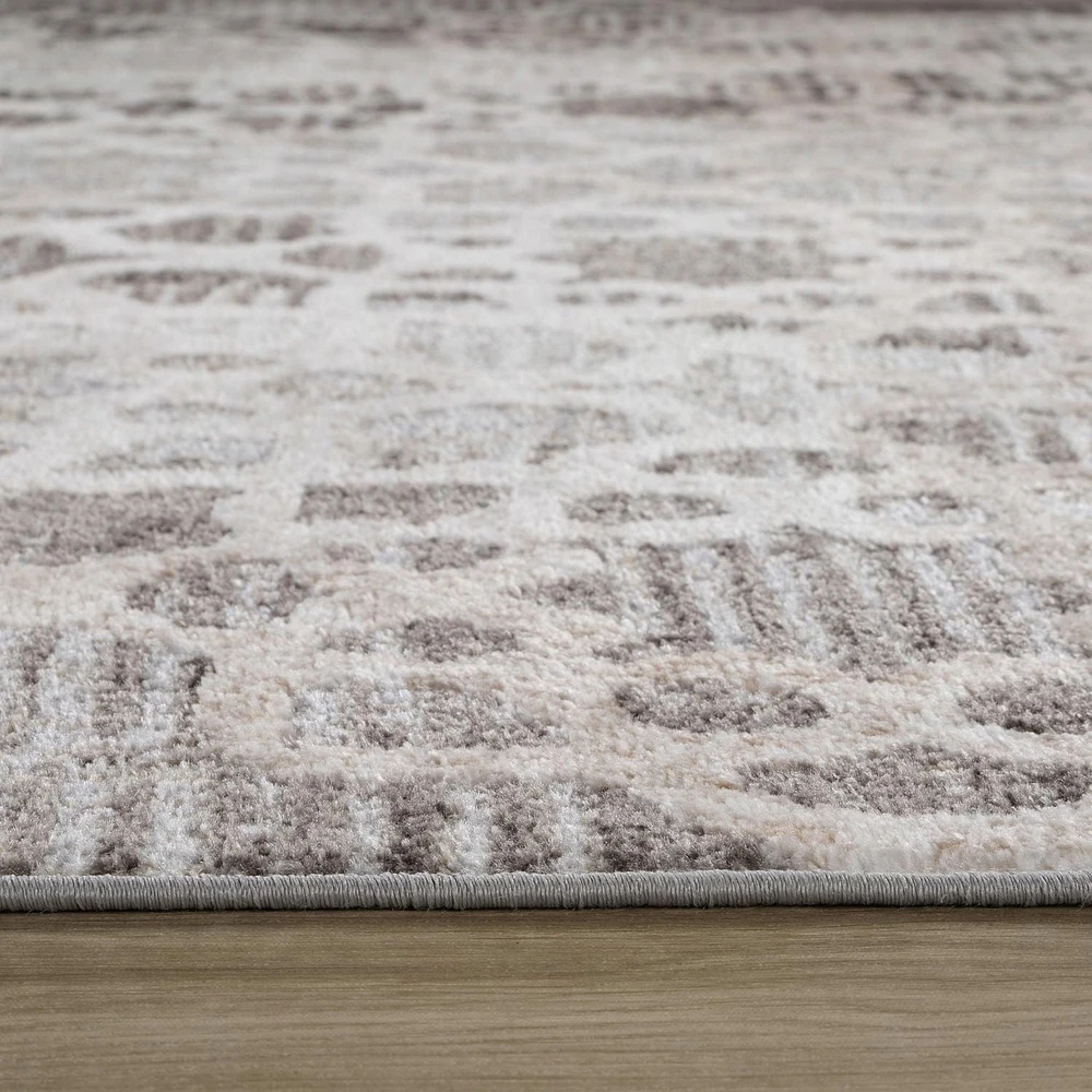Tapis d'interieur abstrait Rug Branch Cadence, marron beige, moderne - Salon, chambre, salle a manger et cuisine<br>