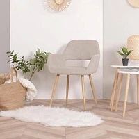 Homy Casa Lot de 2 chaises d'appoint avec accoudoirs, siège rembourré à dossier moyen, design à dossier ouvert pour la réception du salon