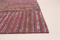 ECARPETGALLERY 5'2" x 7'2" Contemporary Collage Handmade Area Rug for Living Room, Dining Room and Bedroom in Red