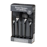 SERVICE DE COUVERTS DE 20 PIÈCES SATIN NOIR RIVER DE BHG Ensemble de couverts 20 pièces