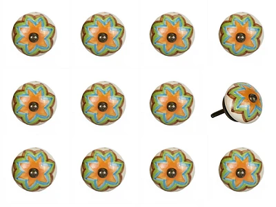 KNOB-IT VINTAGE HANDPAINTED CERAMIC KNOBS (12-Pack) K4002