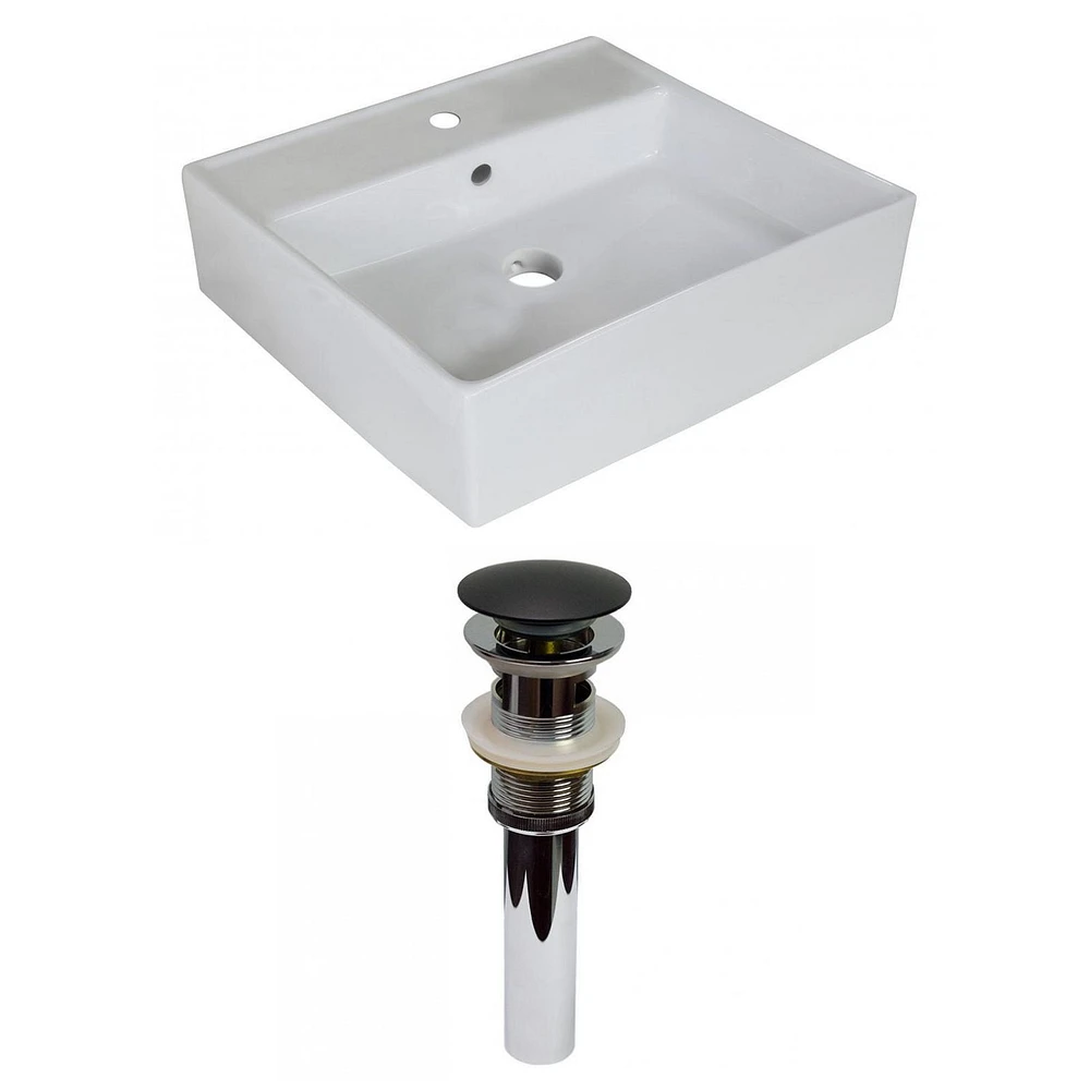 American Imaginations AI-31390 18 po W au-dessus du navire blanc de compteur pour le perçage de centre de 1 trou