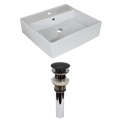 American Imaginations AI-31390 18 po W au-dessus du navire blanc de compteur pour le perçage de centre de 1 trou