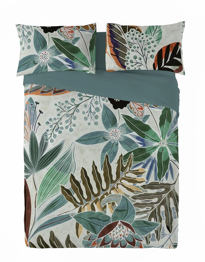 Gouchee Home Sorela Leaf Print Cotton Duvet Cover Set