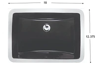 American Imaginations 18 pouces. L 12.375-in. D Lavabo de salle de bain rectangulaire certifié CSA de couleur noire