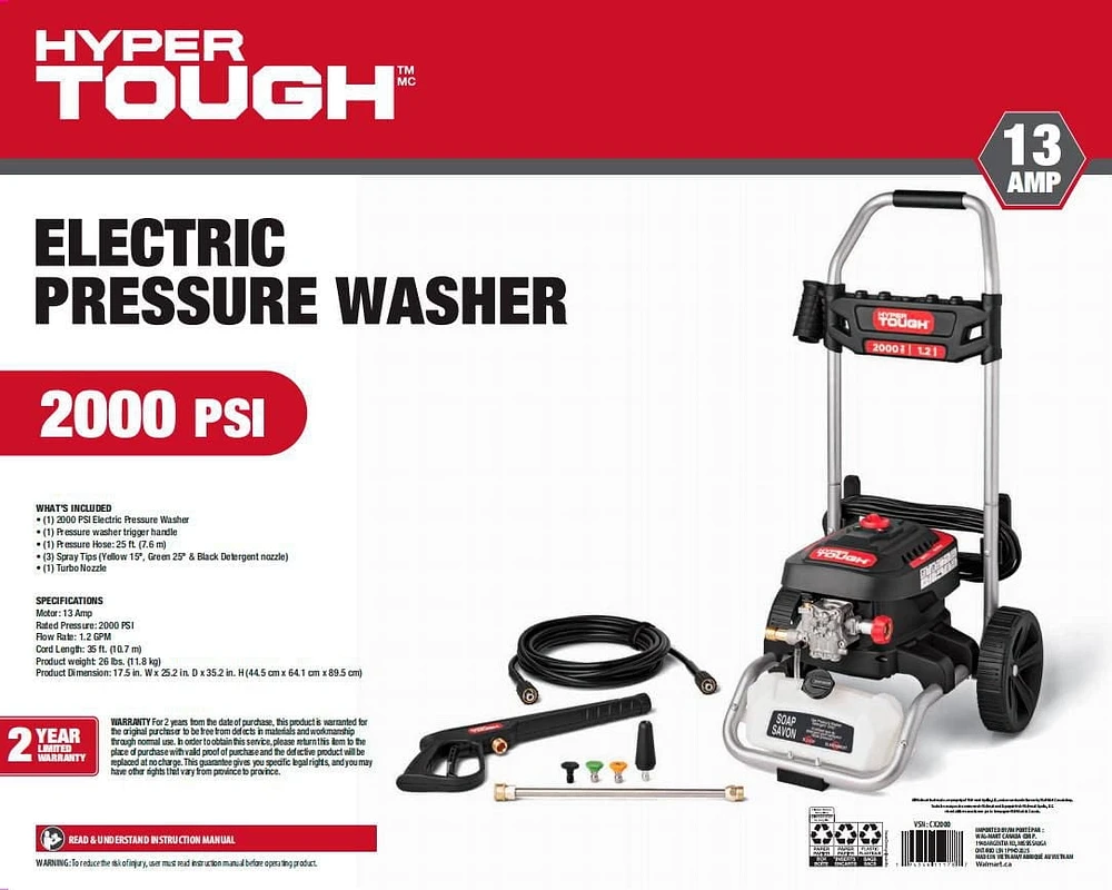 2000PSI Electric Pressure Washer, Pressure washer