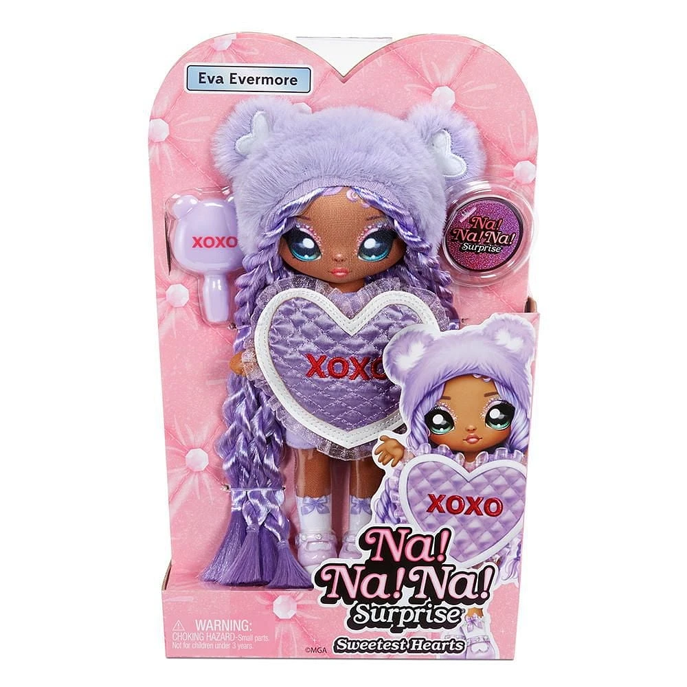 Na Na Na Surprise Eva Evermore : poupée-mannequin de 19 cm (7,5 po), inspirée d’un ourson lavande