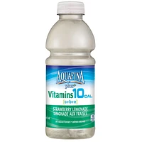 Aquafina Plus+ Vitamins Strawberry Lemonade  Vitamin Enhanced Water , 591mL Bottle