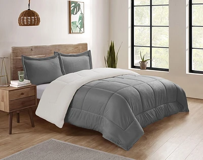 Reversible Mink & Berber Plush Sherpa Comforter Set