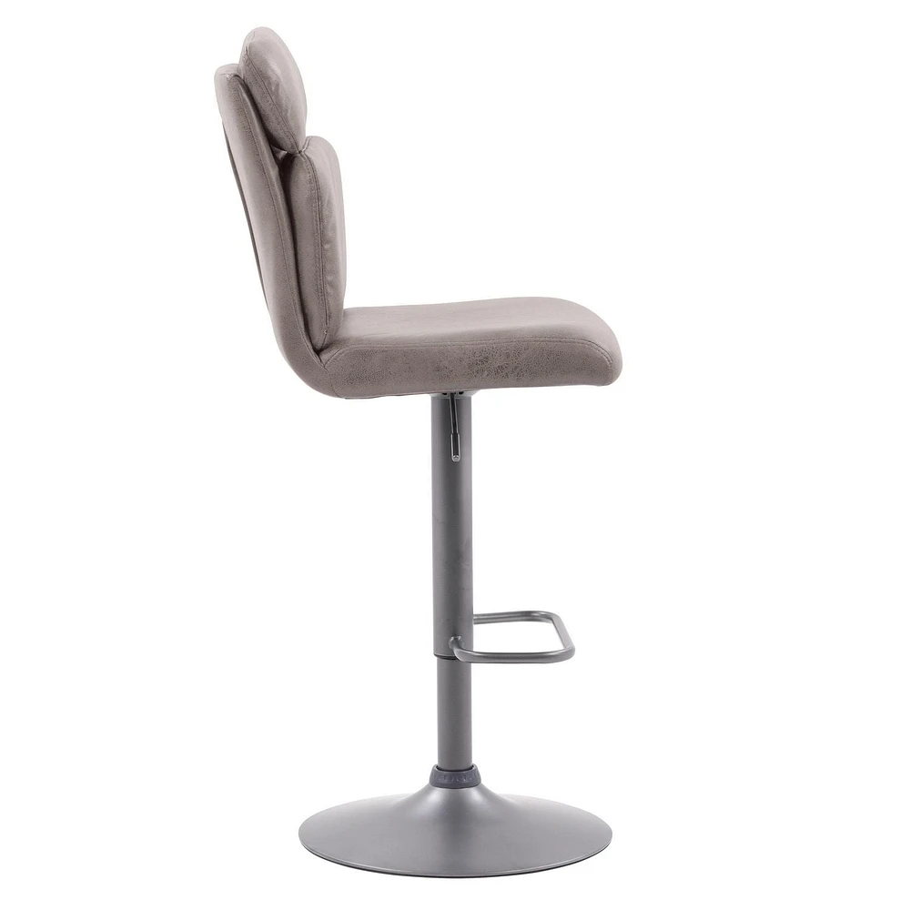 CorLiving Palmer Adjustable High Back Distressed Grey Barstool, Set of 2