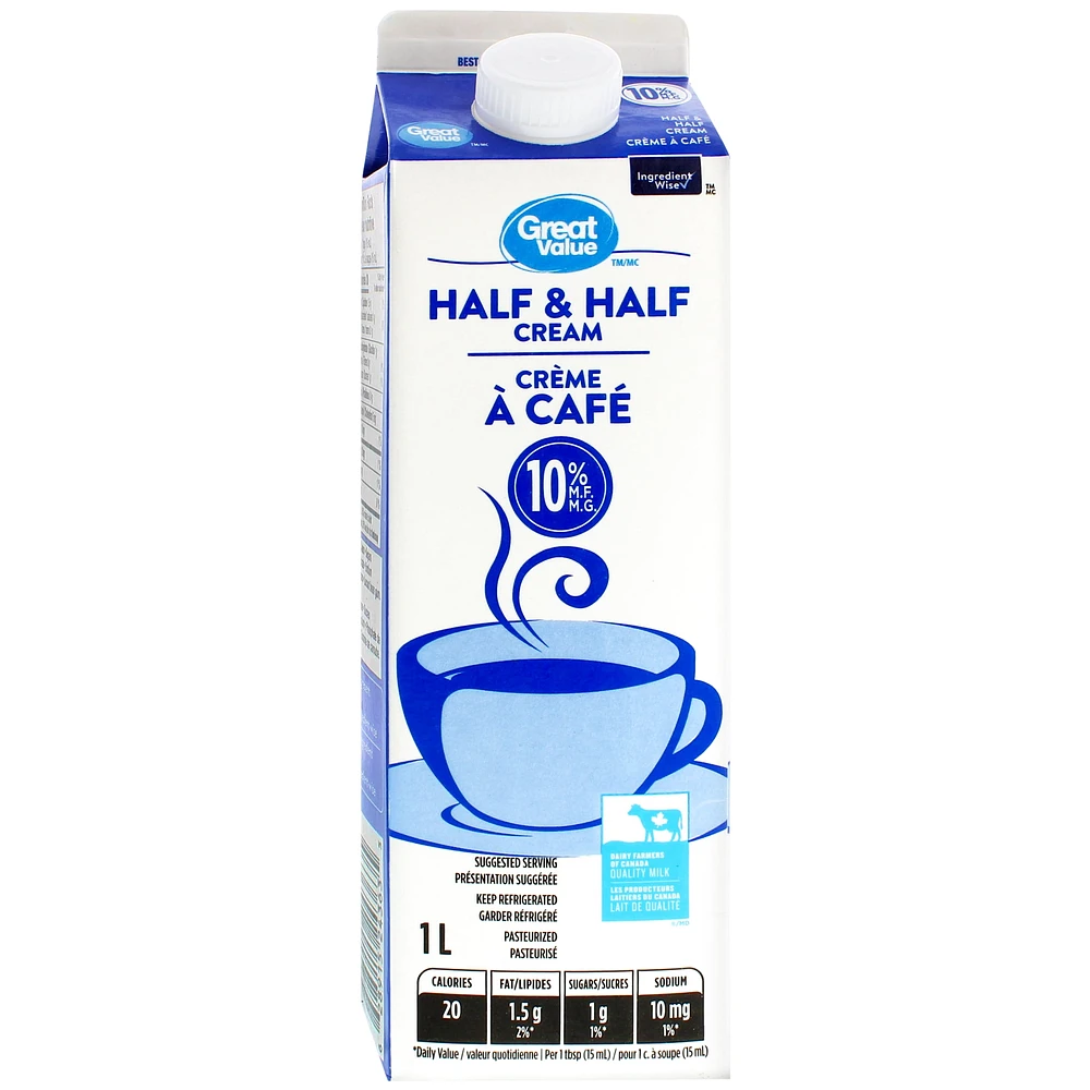 Crème à café Great Value 1 L