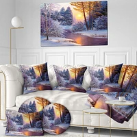 Designart Forêt d'hiver dans la rivière Art mural sur toile
