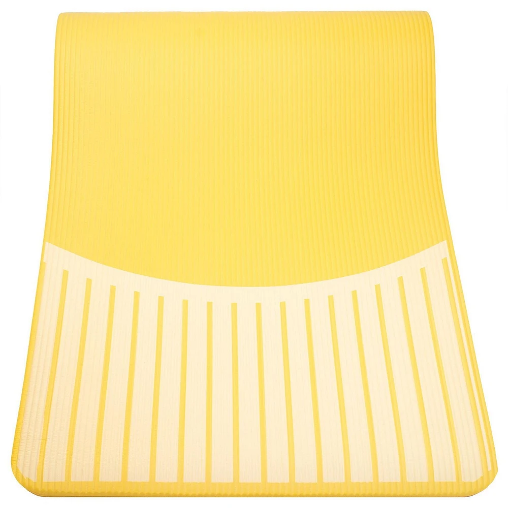 10mm Abstract Sunset Printed Exercise Mat – 24" x 72" – Yellow/White/Blue, With MicroFresh technology