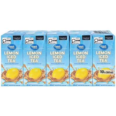 Great Value Lemon Iced Tea, 10x200mL