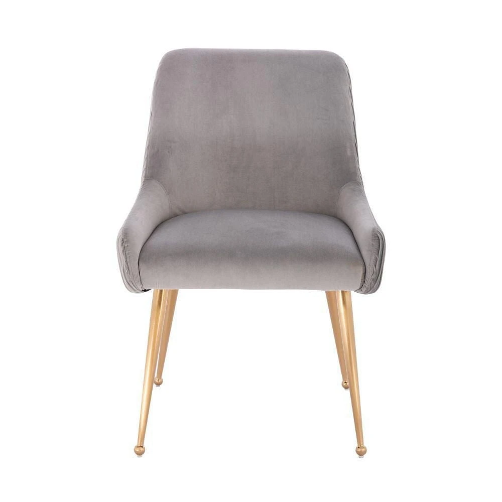 Henry III Dining Chair Set of 2 – Elegant Velvet Dining Accent Chairs with Comfortable Upholstery, Gold Legs, and Stylish Handle Detail on the Back, Perfect for Modern Dining Spaces