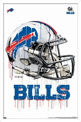 NFL Buffalo Bills - Drip Helmet 20 Wall Poster with Magnetic Frame