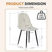 Homy Casa Office Chair Set of 4 – Stylish Swivel Chair with Comfortable Fabric Upholstery, and Sturdy Metal Frame